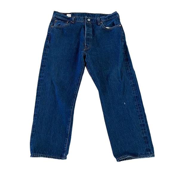 LEVIS 501 Men’s 38X29 Button Fly Jeans Blue Denim - Picture 1 of 7